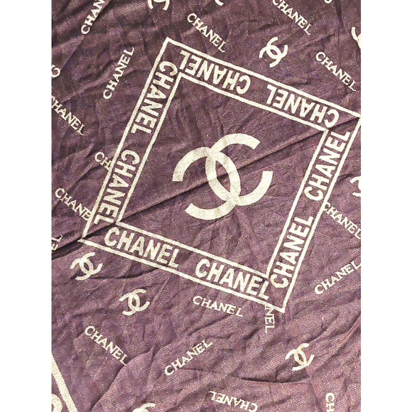 CHANEL Brown & Gold 100% Silk Reversible Shawl Wrap Scarf - Picture 13 of 16